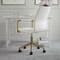 Martha Stewart Taytum Upholstered Office Chair in White/Polished Brass CH-142370-WH-GLD-MS - alternate 2